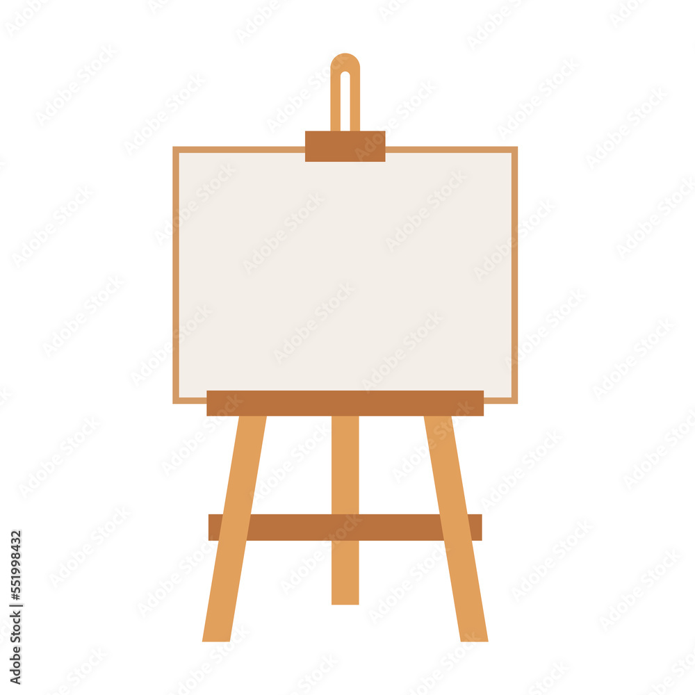 wooden easel with blank canvas vector illustration Flat design style Clipart wooden easel with blank canvas vector illustration Flat design style Clipart