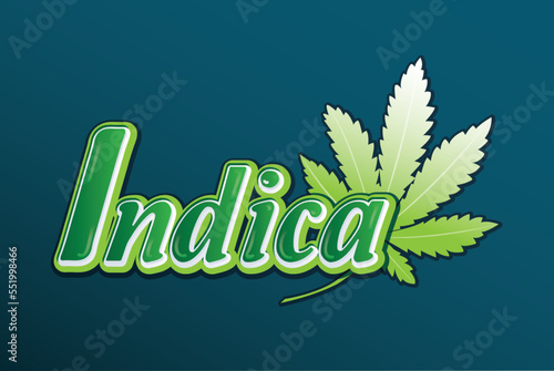 Indica and Sativa Marijuana leaf. Medical cannabis is logo