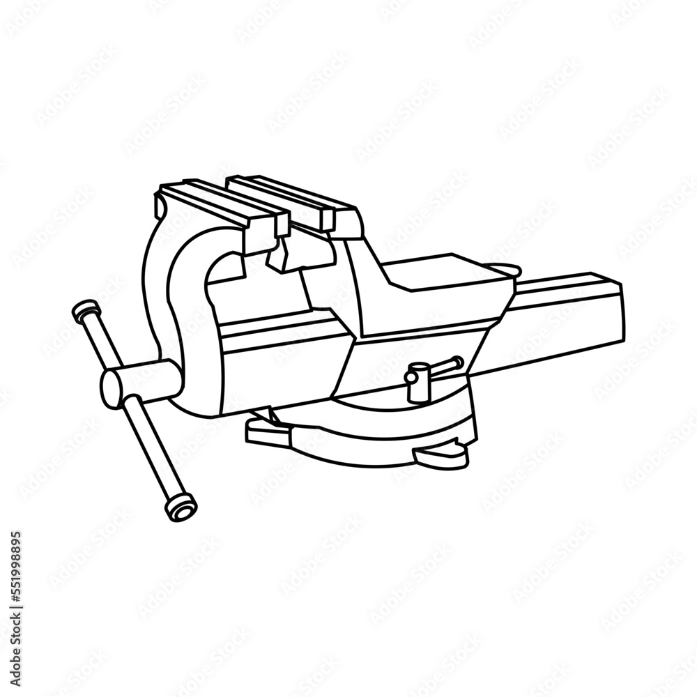 work bench vise icon outline. work bench vise logo. An illustration of