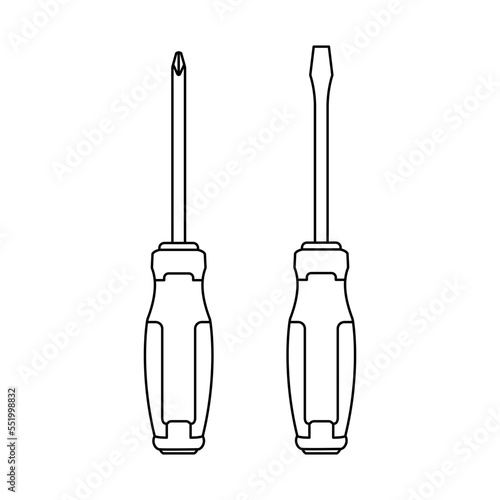 Canvas Print screwdrivers icon outline