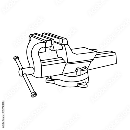 work bench vise icon outline. work bench vise logo. An illustration of work bench vise. Perfect use for icon, logo, web, pattern, design, etc.