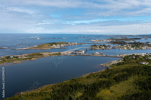 aerial view of the norwegian atlantic coastline