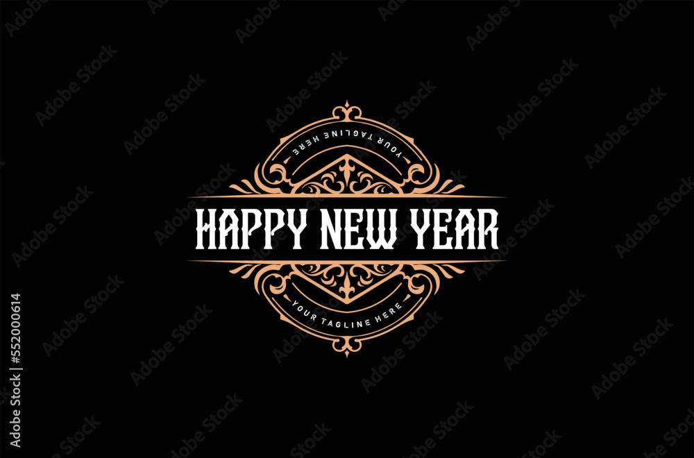 Happy New Year Vintage Design