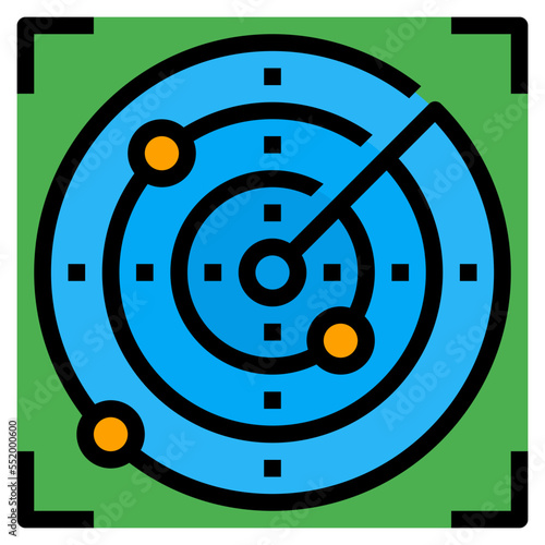 radar filled outline icon