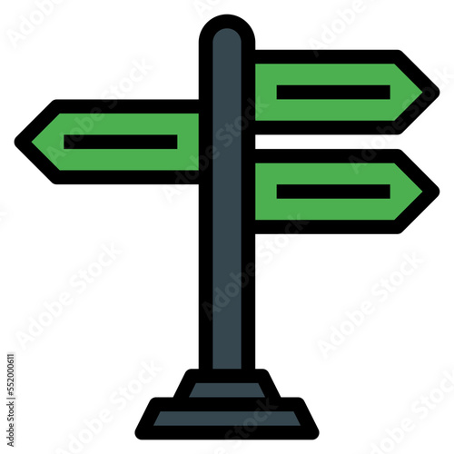 signpost filled outline icon