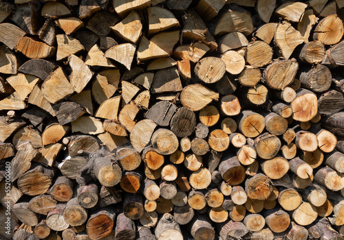  stack of firewood prepared for winter