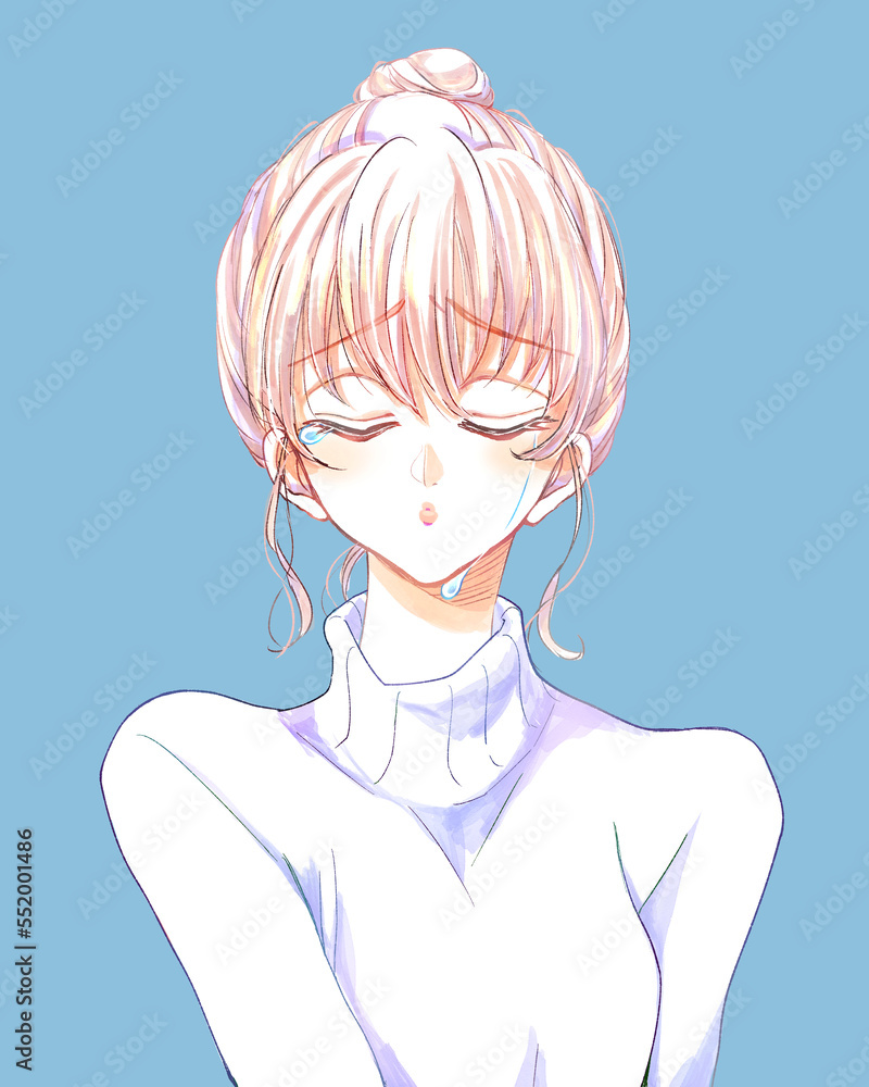 泣いている女性