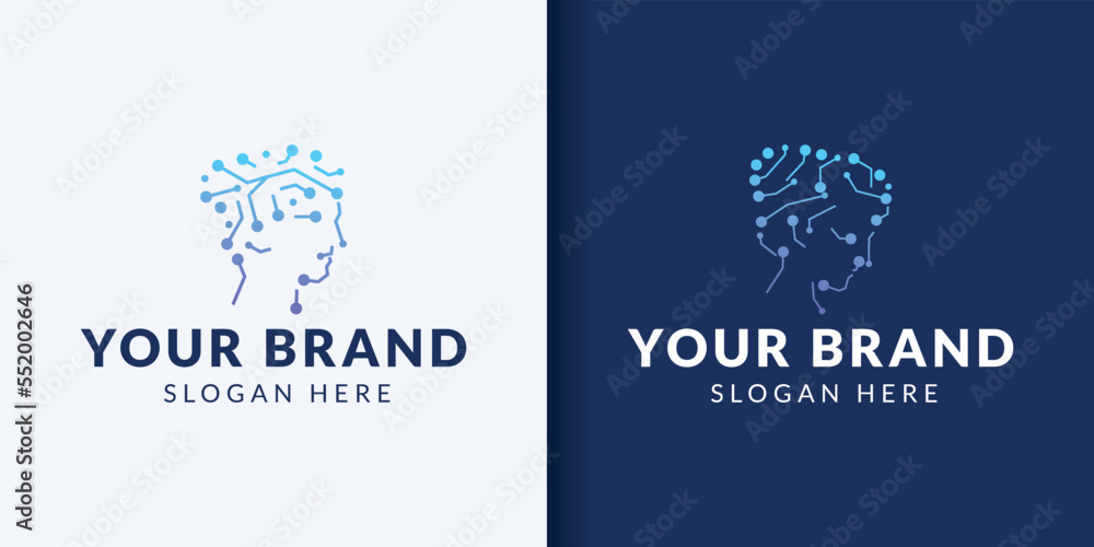 Head tech logo, robotic technology logo design inspiration Head tech logo, robotic technology logo design inspiration