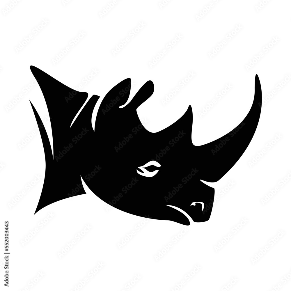 Rhino Head Black Color Rhino Head Black Color