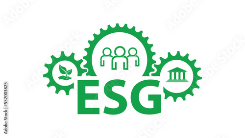 esg icons on white background	