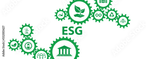 esg icons on white background	