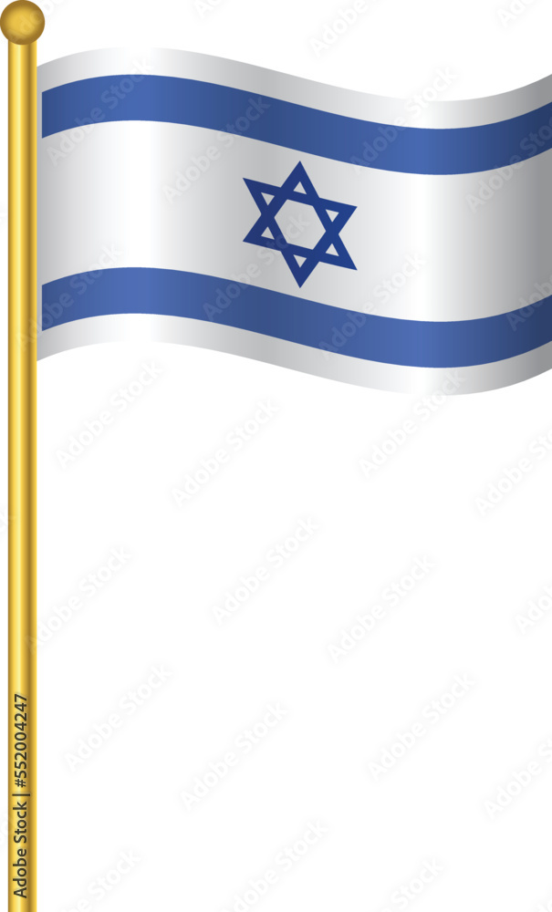 Flag of Israel,Israel flag Golden waving isolated vector illustration eps10.