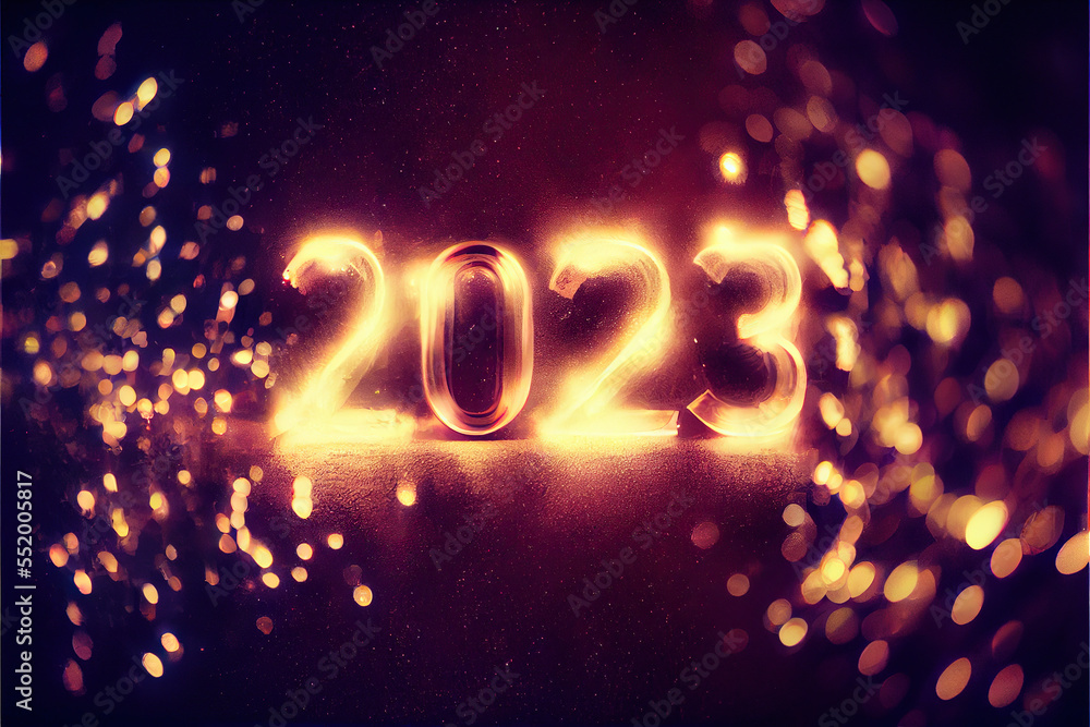 2023 new year sign with bokeh background 2023 new year sign with bokeh background