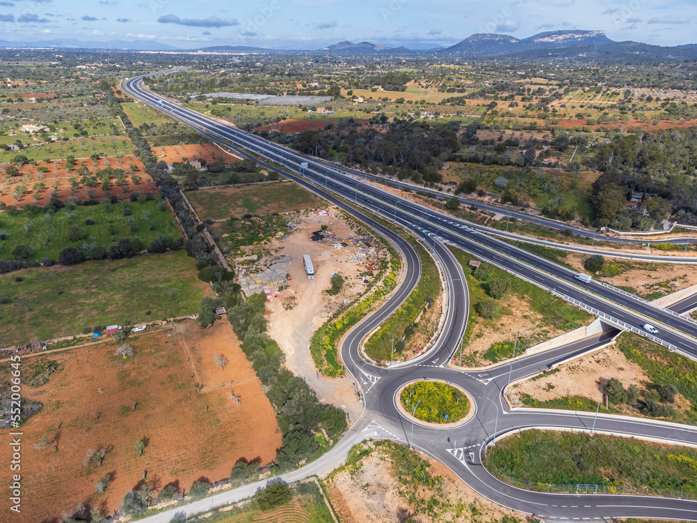 new motorway from Llucmajor to Campos (Ma-19),Mallorca, Balearic Islands, Spain