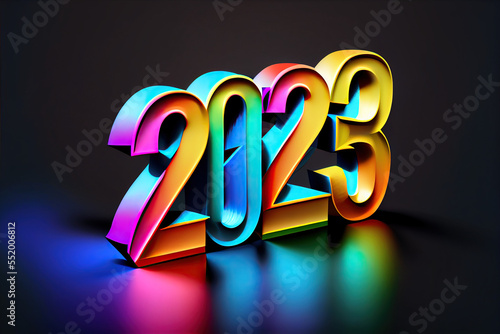 colorful 3D isolated 2023 sign 