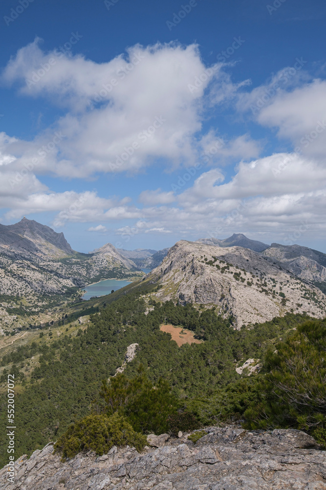 Binimorat valley and Puig Major on the foreground, Three Thousand Route, (Tres Mils), Fornalutx, Majorca, Balearic Islands, Spain