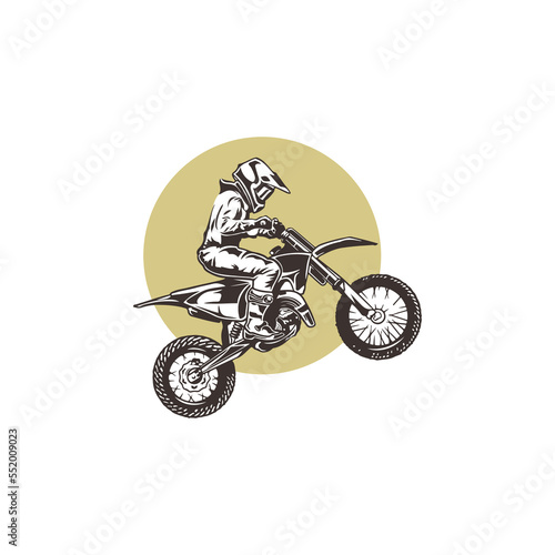 Motocross Jump Logo Vector, Motocross Freestyle Logo