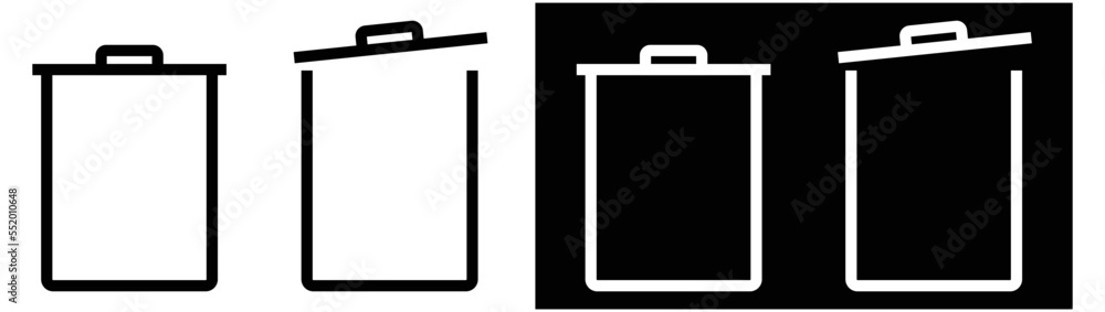 bin icon symple. silhouette style symbol, vector illustration bin icon symple. silhouette style symbol, vector illustration