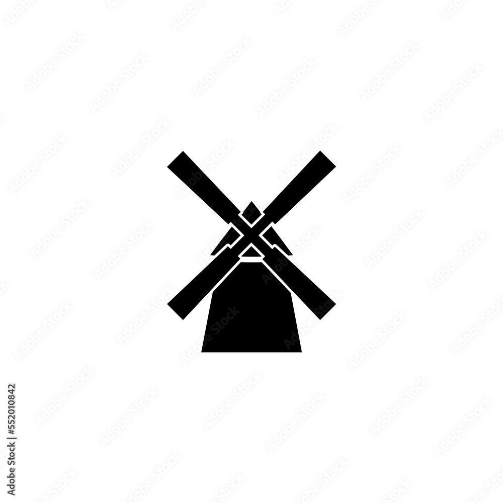 Windmill Silhouette Icon. Windmill Silhouette Icon.