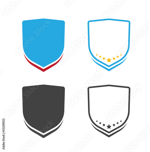 Chevron patch shield ribbon military shape vector icon or crest stripe badge for university college emblem and military coat of arms logo template blank empty frame design, school sign clipart graphic