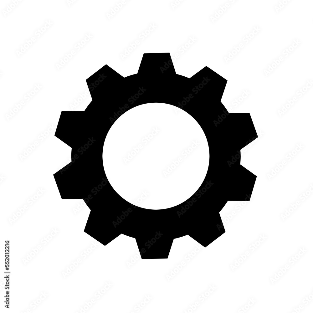 Settings icon vector on white background. Gear symbol is great for web logos, social media and mobile apps