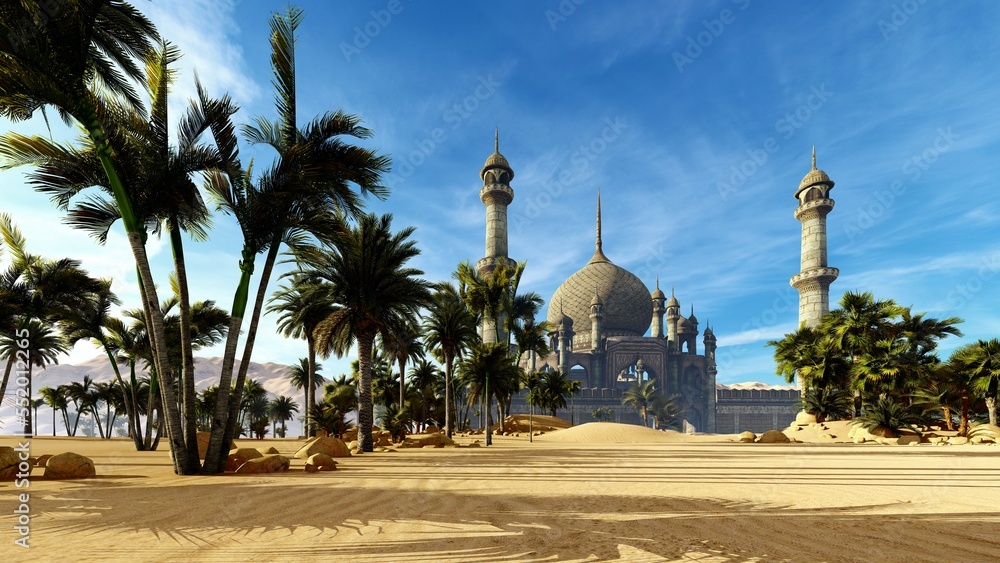 Naklejka premium Temple in the desert