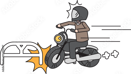 自損事故をおこしたバイク