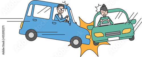 自動車同士で事故を起こした男性