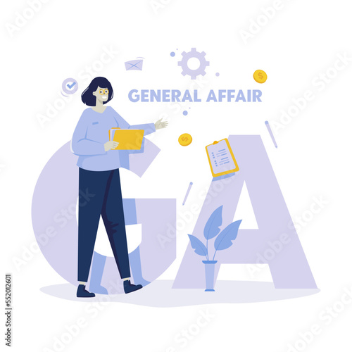 General affair with document filing illustration design
