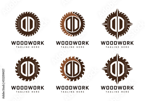 Monogram O Letter in sawmill. Perfect for woodworker, industrial and construction logos