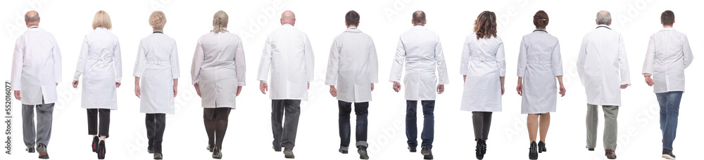 group of doctors in motion isolated on white group of doctors in motion isolated on white