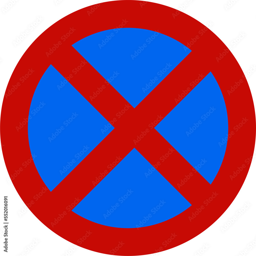 No stopping red road sign or traffic sign. Street symbol illustration. No stopping red road sign or traffic sign. Street symbol illustration.