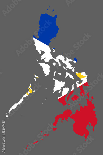 Philipin map with flag asian cartography