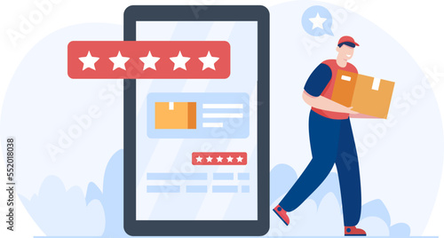 Delivery services review. Vector illustration