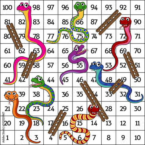 Snakes And Ladders Board Game Boardgame Cartoon photo