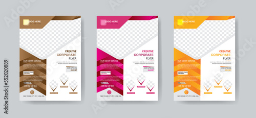 Business Flyer Corporate Flyer Template Geometric shape Flyer Circle Abstract Colorful concepts.