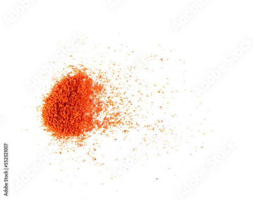 Fotobehang Pile of red paprika powder isolated on transparent png