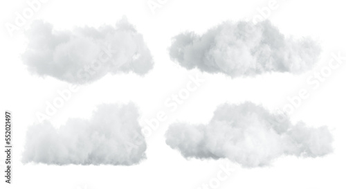 Soft clouds shape cut out transparent backgrounds special effect 3d rendering png file