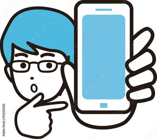 スマートフォンを持つ男性のイラスト素材