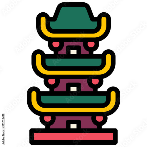 temple filled outline icon