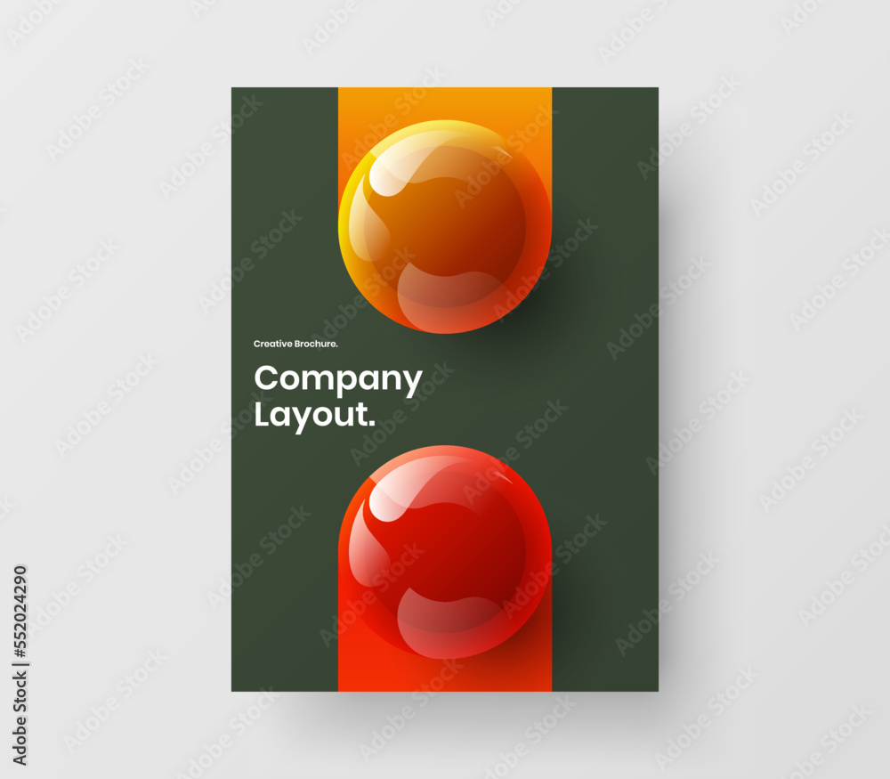 Abstract 3D spheres annual report template. Vivid book cover design vector concept. Abstract 3D spheres annual report template. Vivid book cover design vector concept.