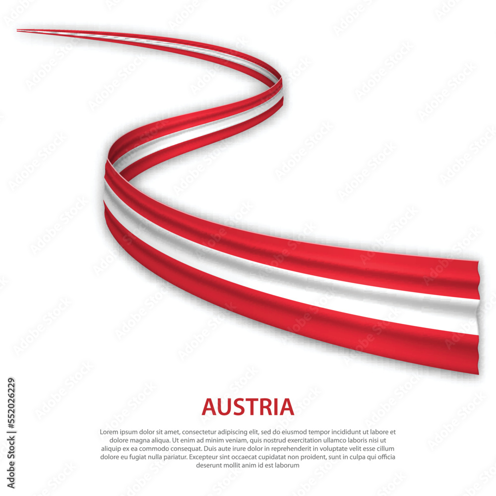 Waving ribbon or banner with flag of Austria Waving ribbon or banner with flag of Austria