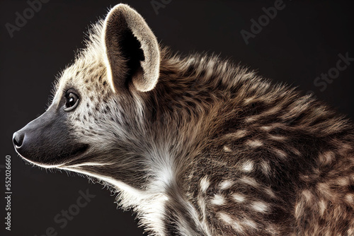 Studio portrait of african hyena (Generative AI)