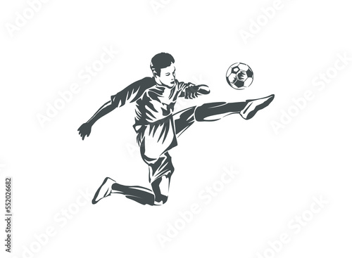 football player figure, free kick style, vector