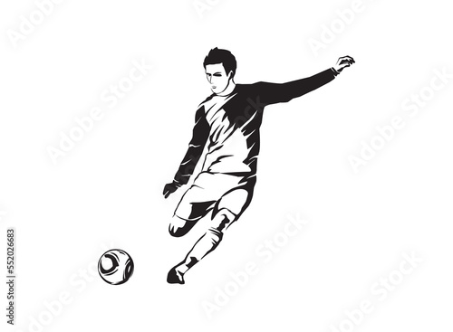 football player figure, free kick style, vector