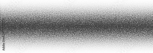 Black Noise Dotted Halftone Gradient Isolated PNG Straight Line Seamless Border
