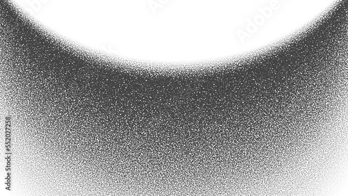 Black Noise Stipple Dotwork Halftone Gradient Isolated PNG Smooth Semi Circle Border