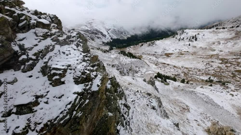 Aerial view of winter snow in the Rocky Mountains in Colorado Aerial view of winter snow in the Rocky Mountains in Colorado