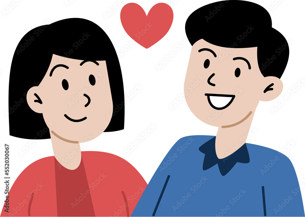 happy family. young husband and wife. Cute cartoon characters isolated on white background. Colorful vector illustration in flat style. happy family. young husband and wife. Cute cartoon characters isolated on white background. Colorful vector illustration in flat style.