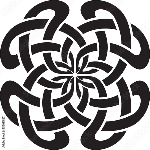 Sign with Celtic knot, black. Sign made with Celtic knots to use in designs for St. Patrick's Day.